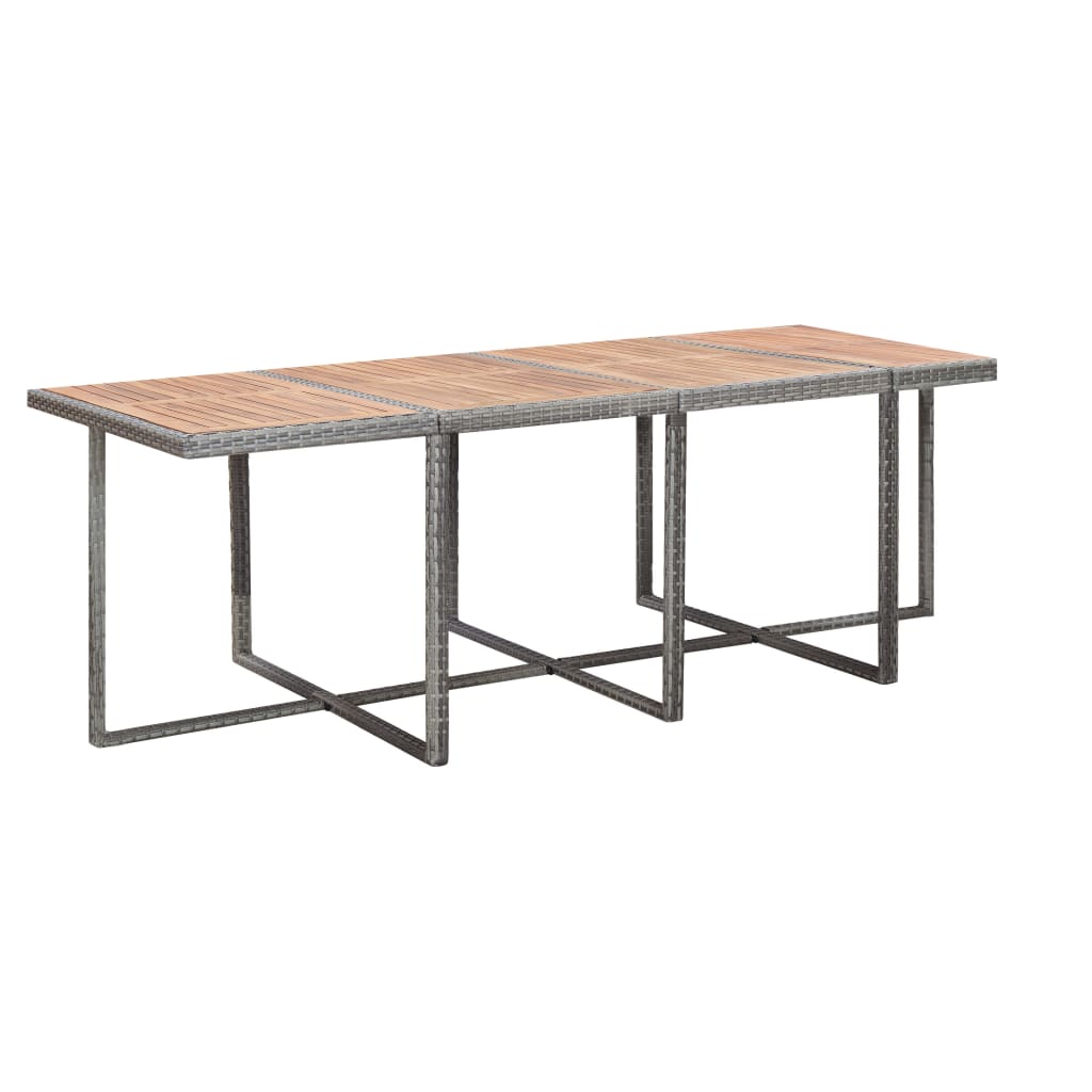 3-Delige Tuinset Poly Rattan En Acaciahout Antraciet