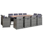 3-Delige Tuinset Met Kussens Poly Rattan Kleurig Antraciet En Bruin