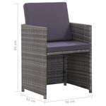 3-Delige Tuinset Met Kussens Poly Rattan Kleurig Antraciet En Bruin