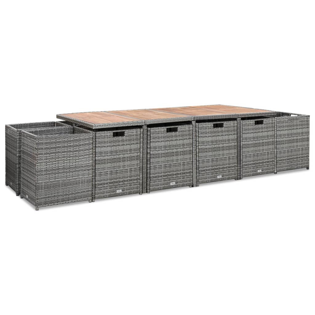 3-Delige Tuinset Met Kussens Poly Rattan Kleurig Antraciet En Bruin