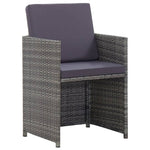 3-Delige Tuinset Met Kussens Poly Rattan Kleurig Antraciet En Bruin