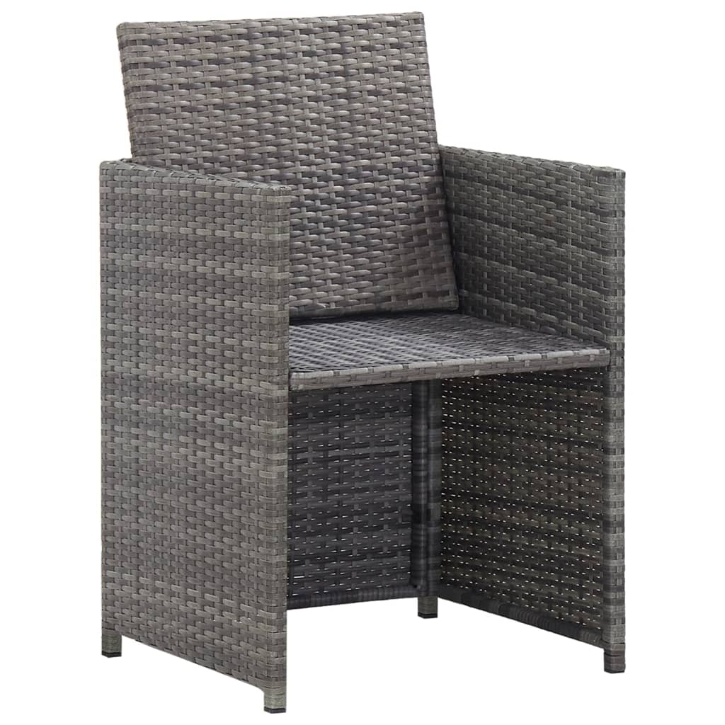 3-Delige Tuinset Met Kussens Poly Rattan Kleurig Antraciet En Bruin
