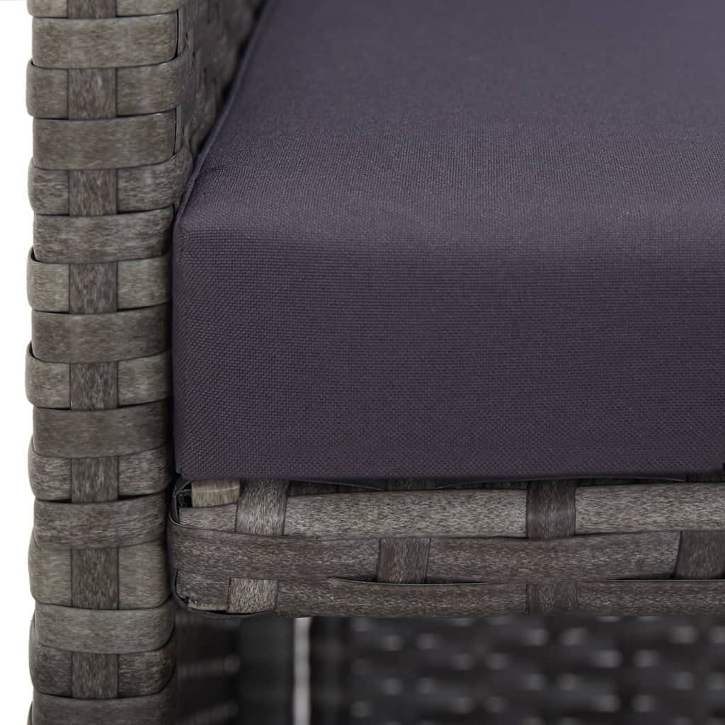 3-Delige Tuinset Met Kussens Poly Rattan Kleurig Antraciet En Bruin