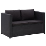 -Delige Loungeset Met Kussens Poly Rattan