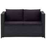 -Delige Loungeset Met Kussens Poly Rattan