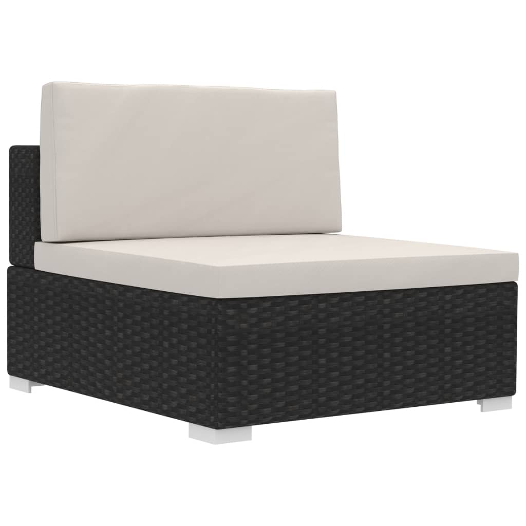 -Delige Loungeset Met Kussens Poly Rattan