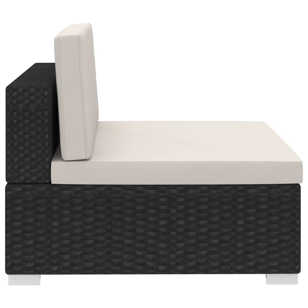 -Delige Loungeset Met Kussens Poly Rattan