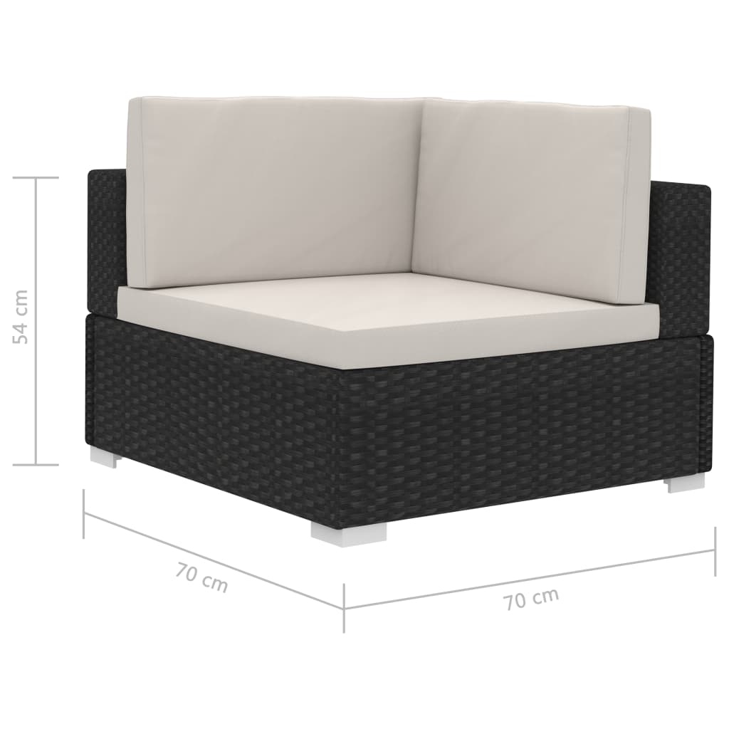-Delige Loungeset Met Kussens Poly Rattan