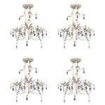 Kristallen Kroonluchter Met Wit Elegant Design (3 Lampen)