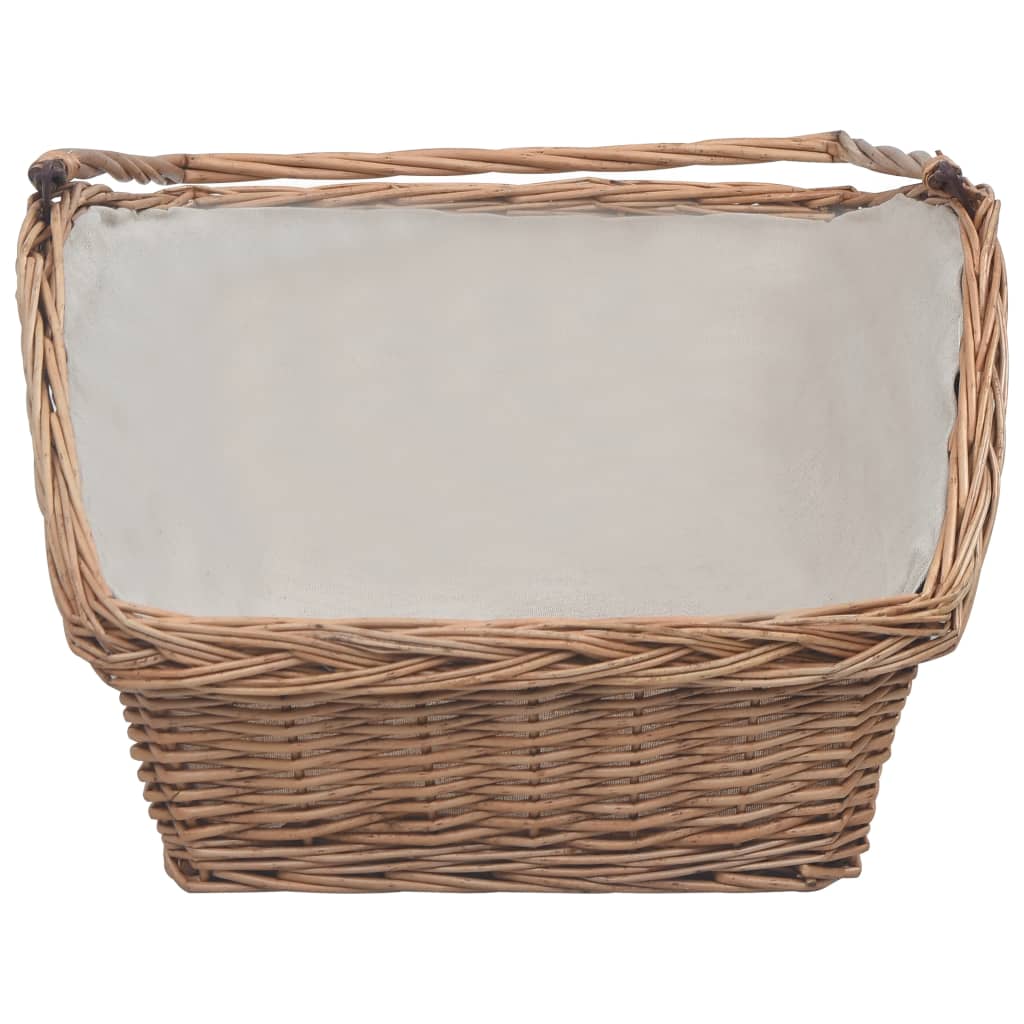 Houtmand Met Handvat 61,5X46,5X58 Cm Wilgenhout Bruin