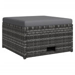 4-Delige Loungeset Met Kussens Poly Rattan Grijs