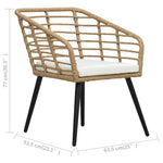 -Delige Bistroset Poly Rattan Kleurig