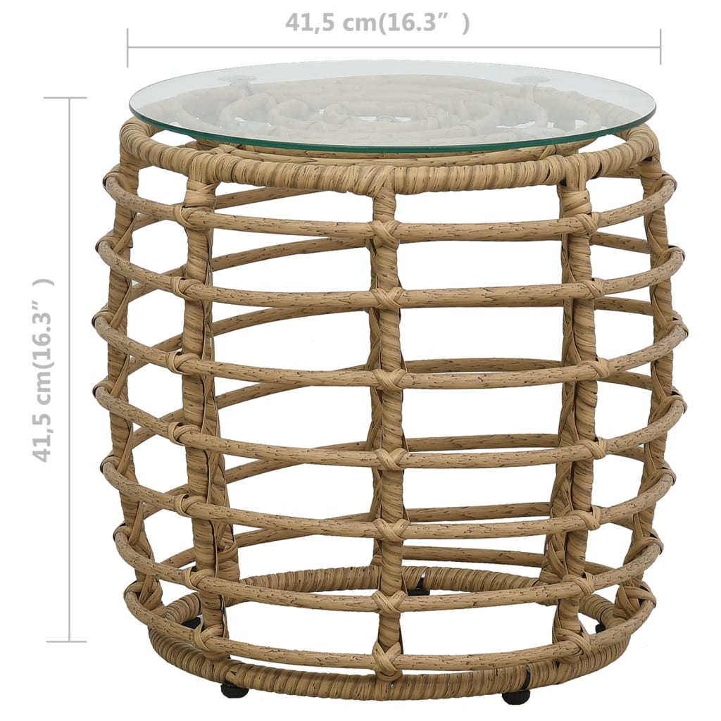 -Delige Bistroset Poly Rattan Kleurig