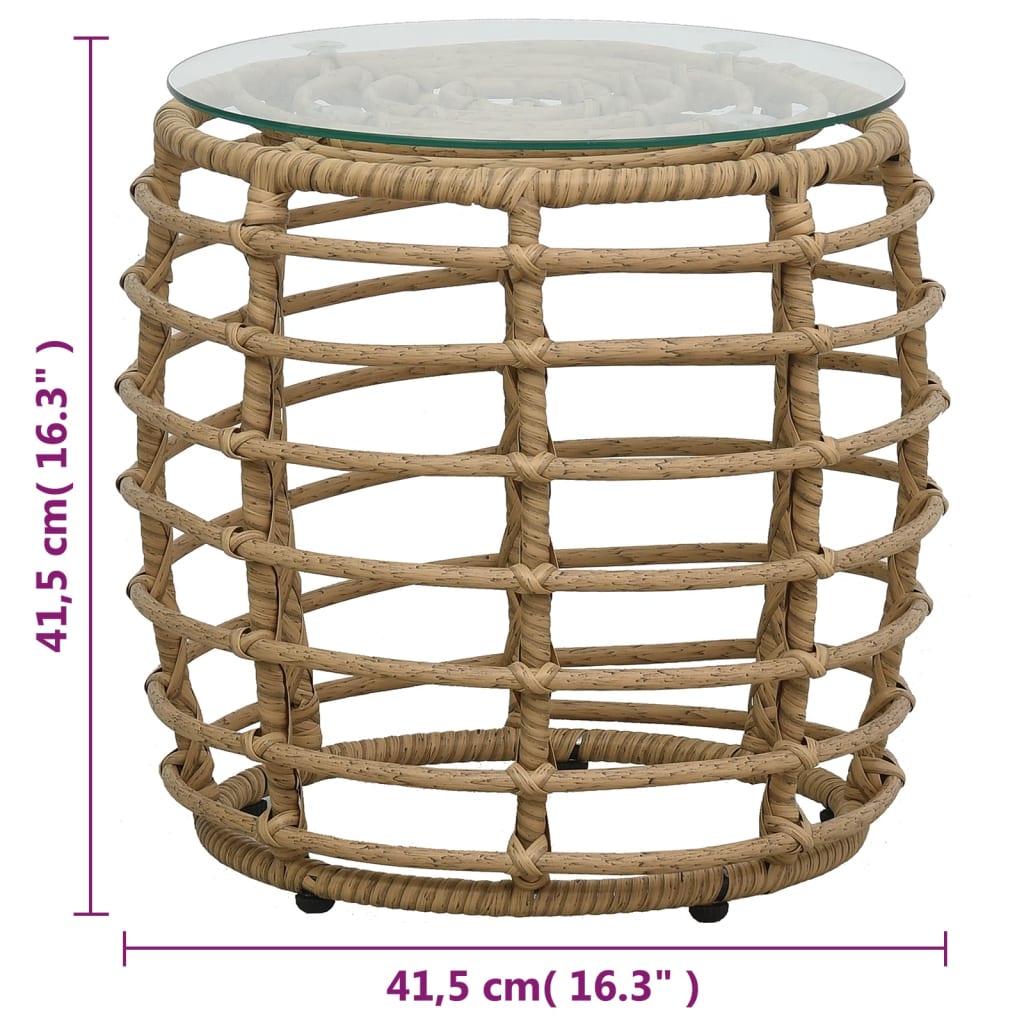 -Delige Bistroset Poly Rattan Kleurig