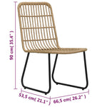 -Delige Bistroset Poly Rattan Kleurig