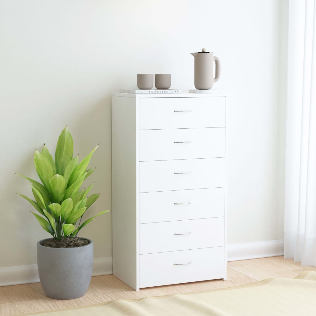Dressoir Met 6 Lades 50X34X96 Cm Bewerkt Hout