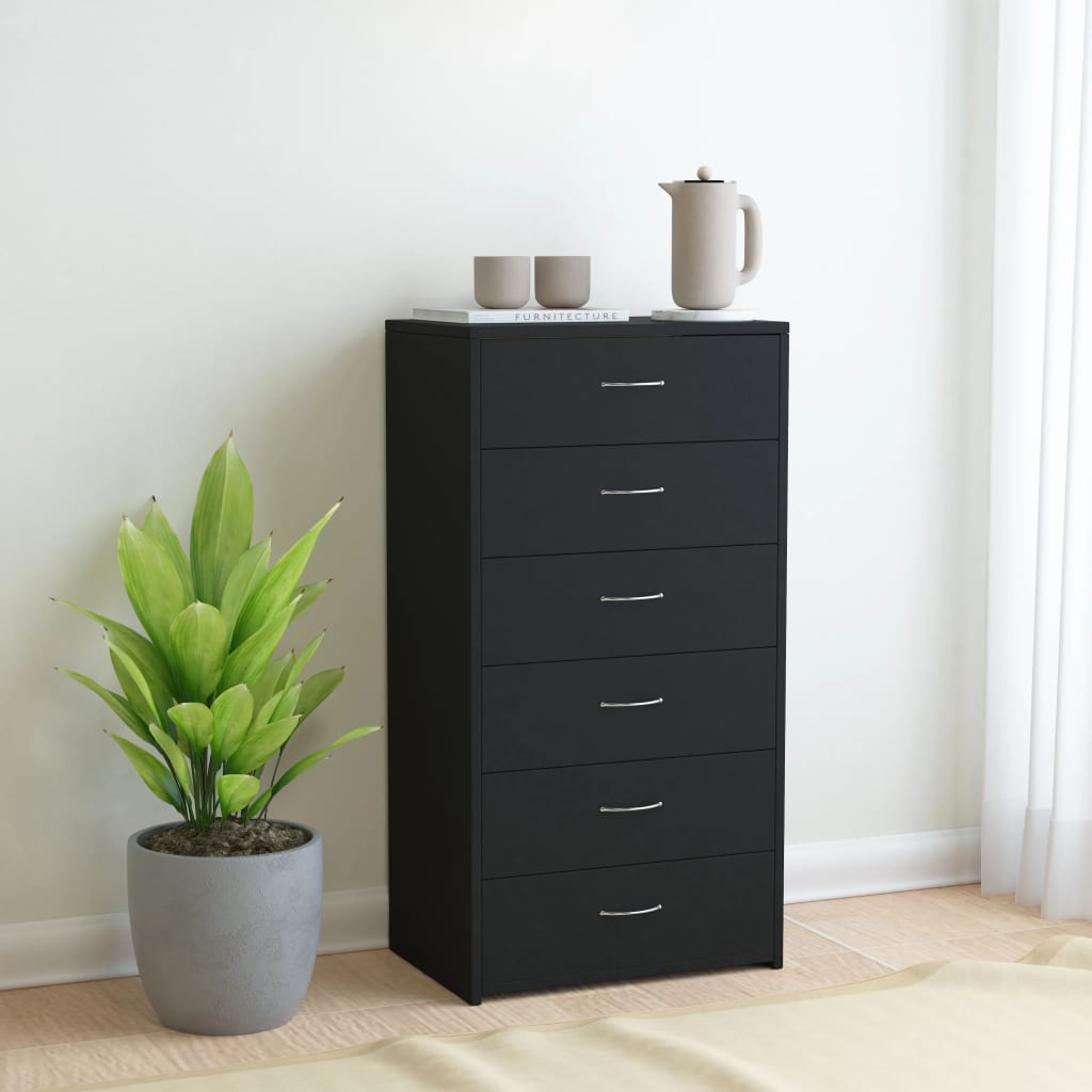Dressoir Met 6 Lades 50X34X96 Cm Bewerkt Hout