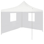 Partytent Met 2 Zijwanden Inklapbaar 3X3 M Staal Wit