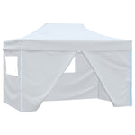 Partytent Met 4 Zijwanden Inklapbaar 3X4,5 M Wit Hoogglans Grijs