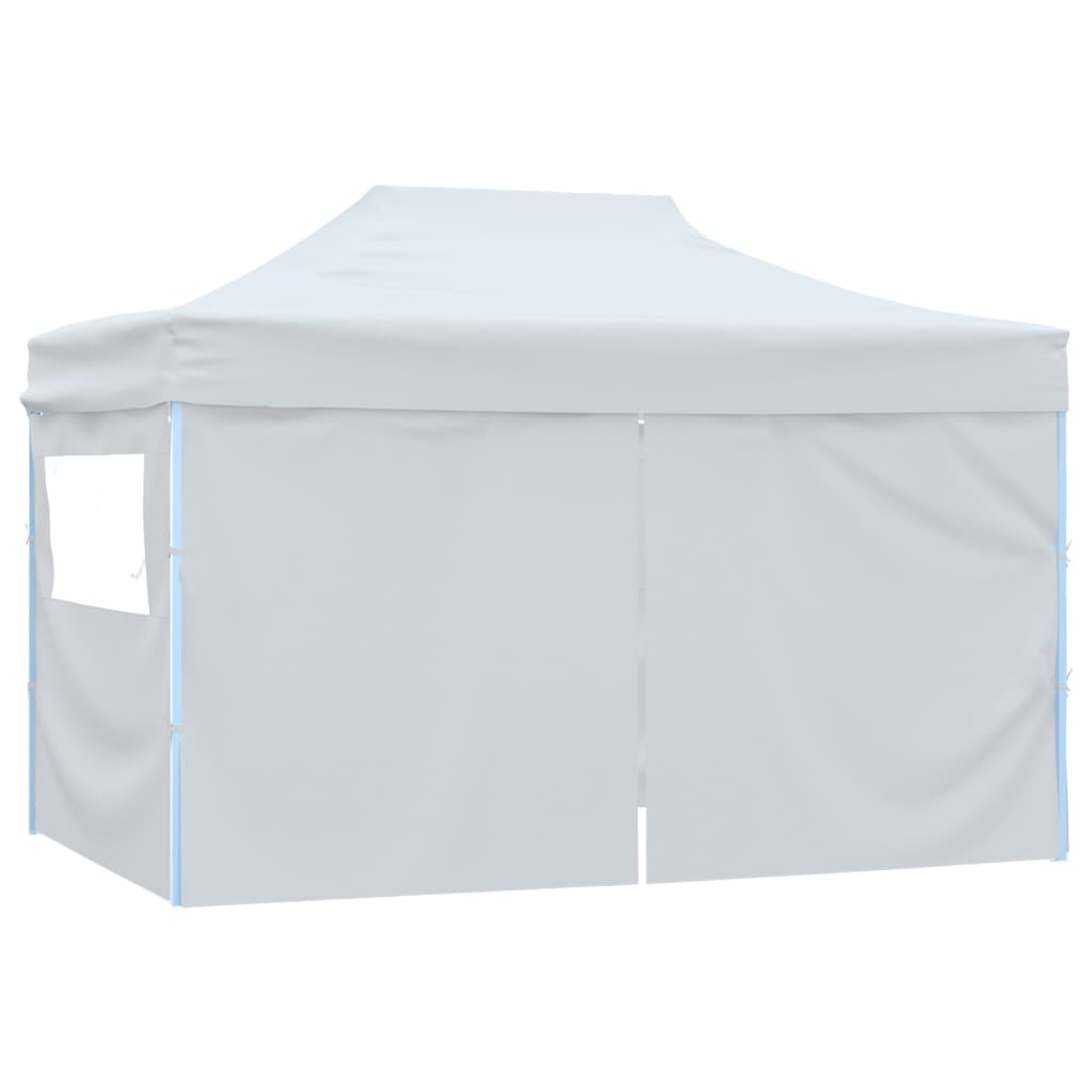 Partytent Met 4 Zijwanden Inklapbaar 3X4,5 M Wit Hoogglans Grijs