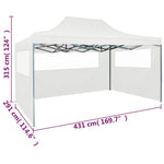 Partytent Met 3 Zijwanden Inklapbaar 3X4,5 M Wit