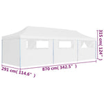 Partytent Pop-Up Met 8 Zijwanden 3X9 M Wit