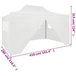 Partytent Met 4 Zijwanden Inklapbaar 3X4 M Staal Wit