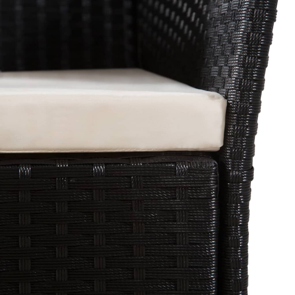 5-Delige Tuinset Poly Rattan Zwart En Bruin