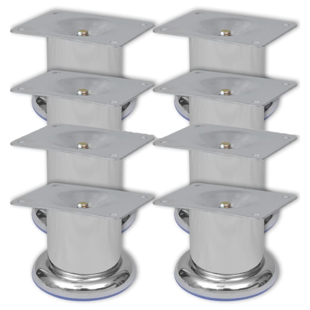 Bankpoten Rond Chroomkleurig