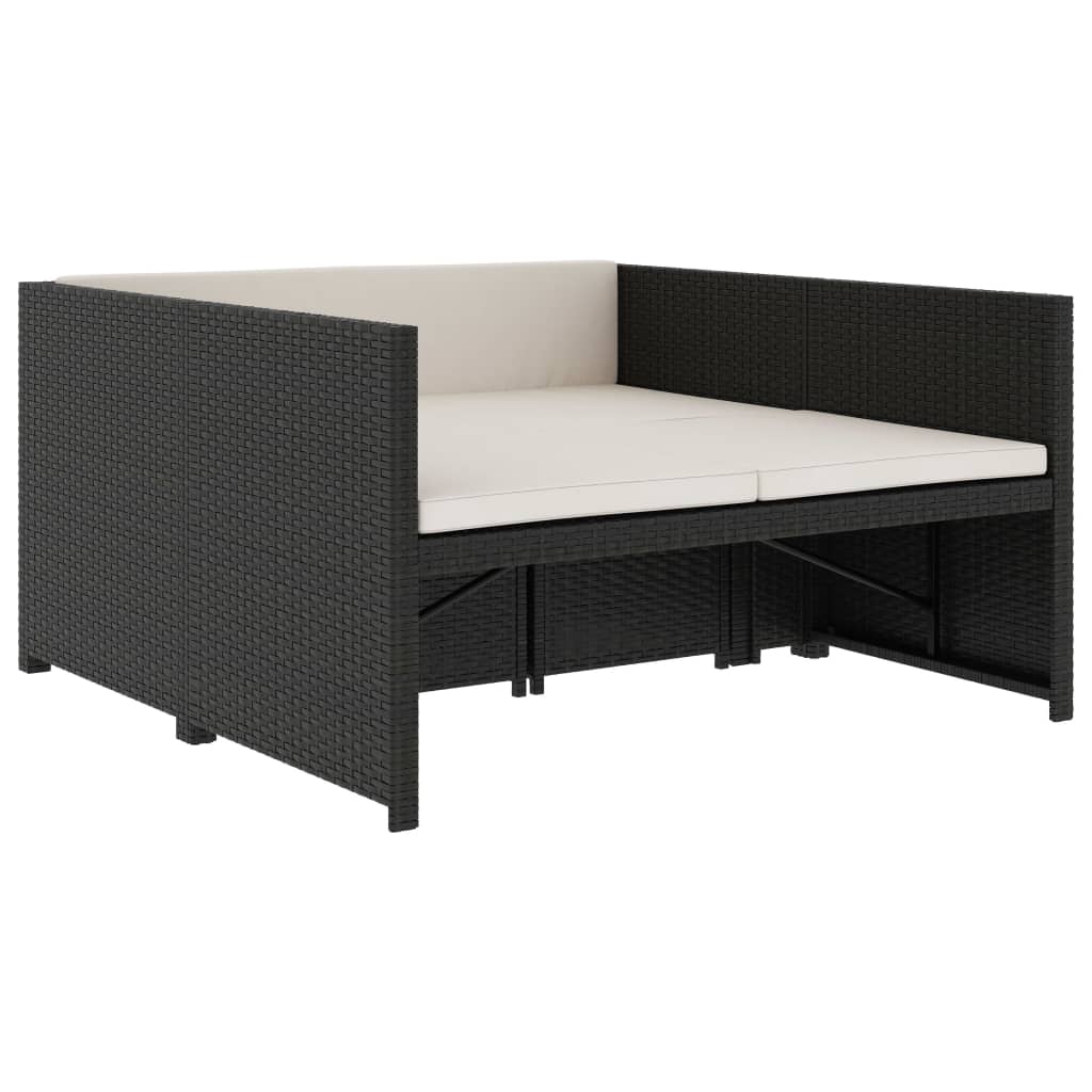 -Delige Loungeset Met Kussens Poly Rattan