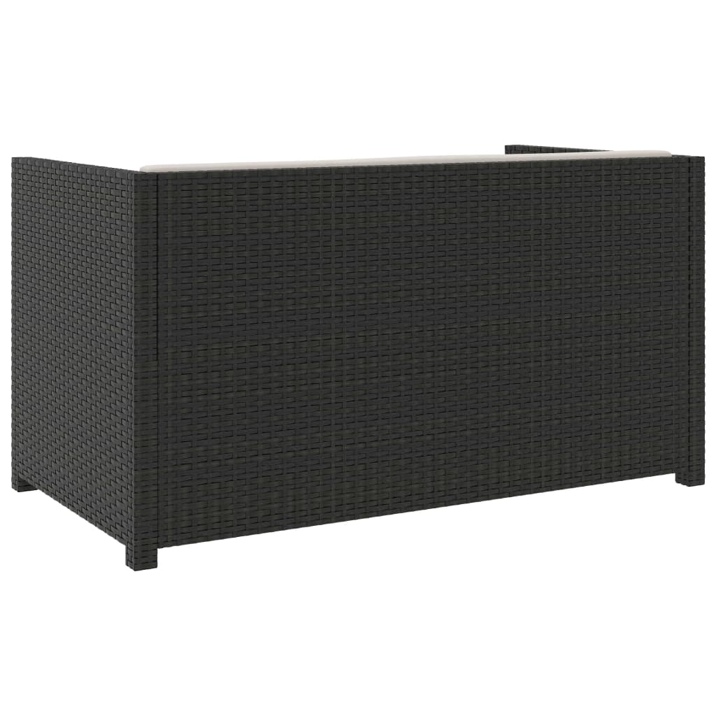 -Delige Loungeset Met Kussens Poly Rattan