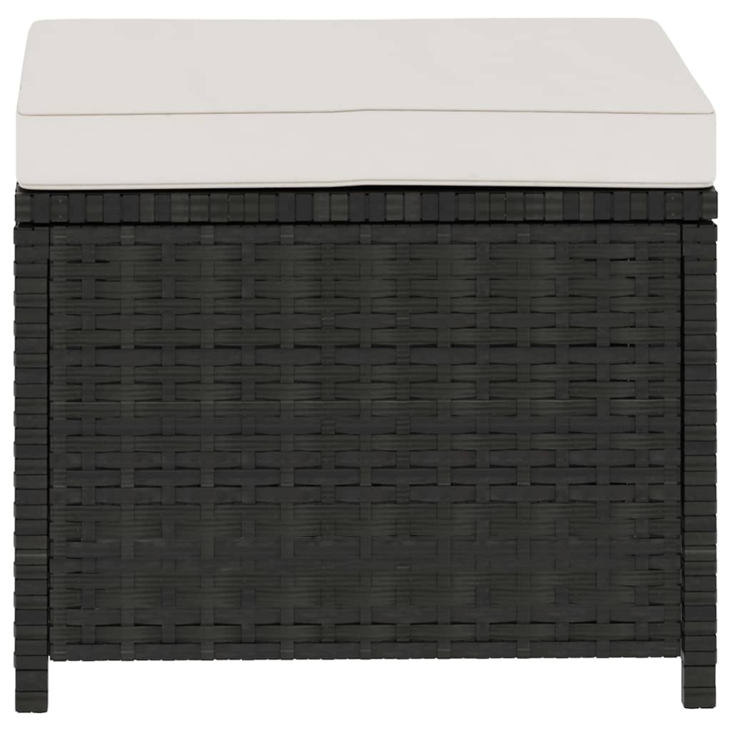 -Delige Loungeset Met Kussens Poly Rattan