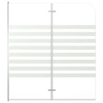 Badwand Gestreept 120X140 Cm Gehard Glas
