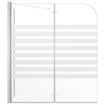 Badwand Gestreept 120X68X130 Cm Gehard Glas