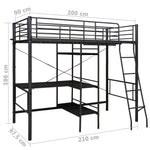 Stapelbedframe Met Tafel Metaal