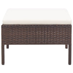 -Delige Loungeset Met Kussens Poly Rattan