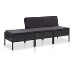 -Delige Loungeset Met Kussens Poly Rattan