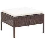 -Delige Loungeset Met Kussens Poly Rattan