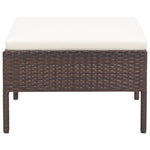 -Delige Loungeset Met Kussens Poly Rattan