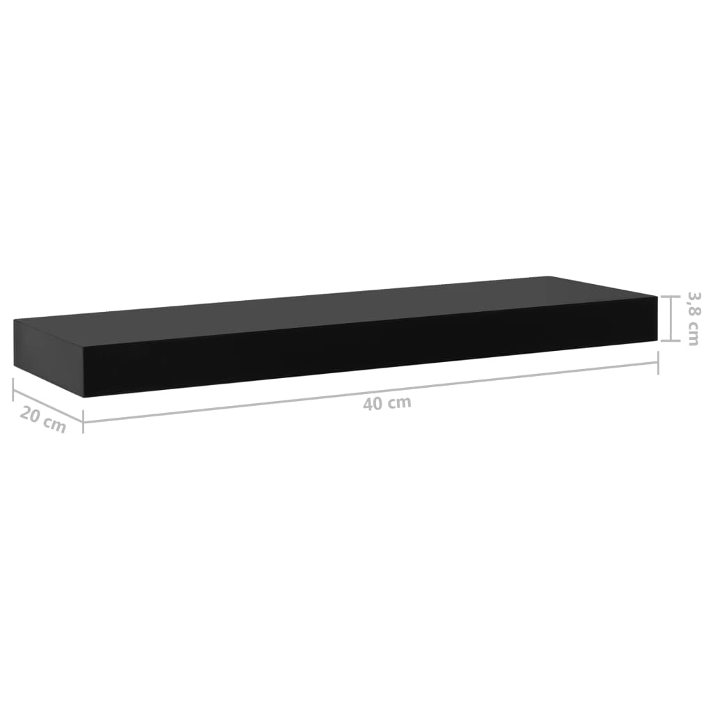 Wandplanken Zwevend 40X20X3,8 Cm Zwart