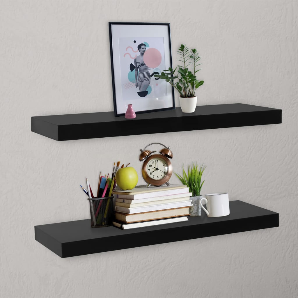 Wandplanken Zwevend 40X20X3,8 Cm Zwart