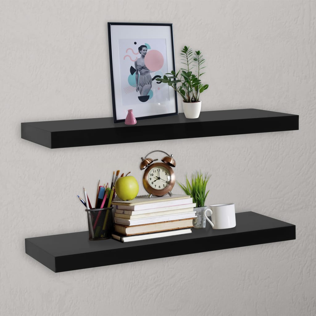 Wandplanken Zwevend 40X20X3,8 Cm Zwart