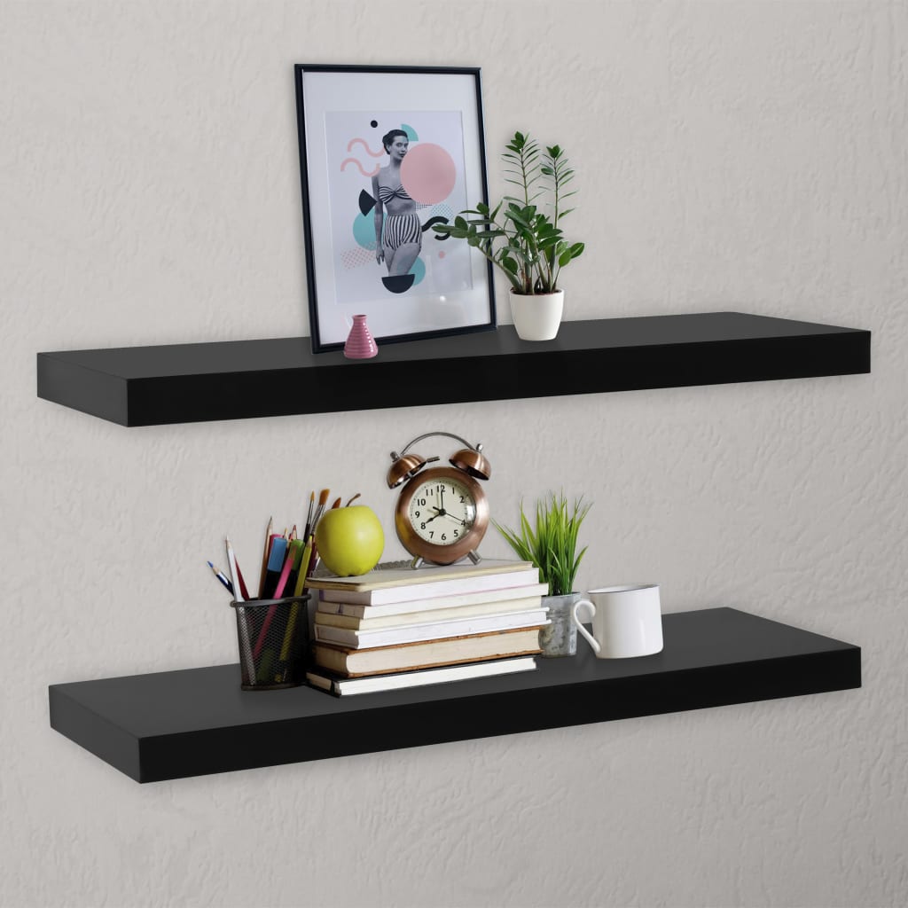 Wandplanken Zwevend 40X20X3,8 Cm Zwart