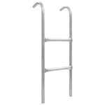 Trampolineladder Met 2 Sporten Staal Zilverkleurig