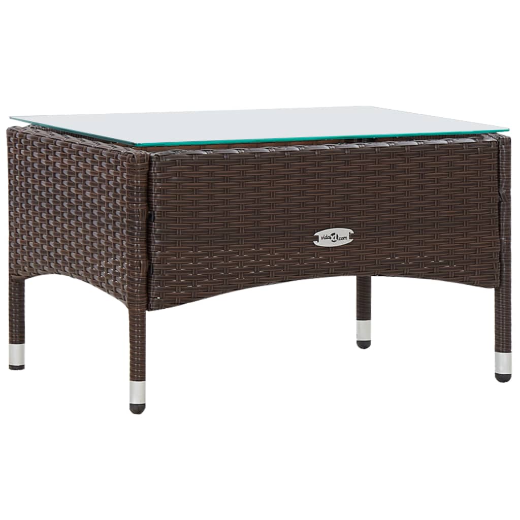 -Delige Loungeset Met Kussens Poly Rattan