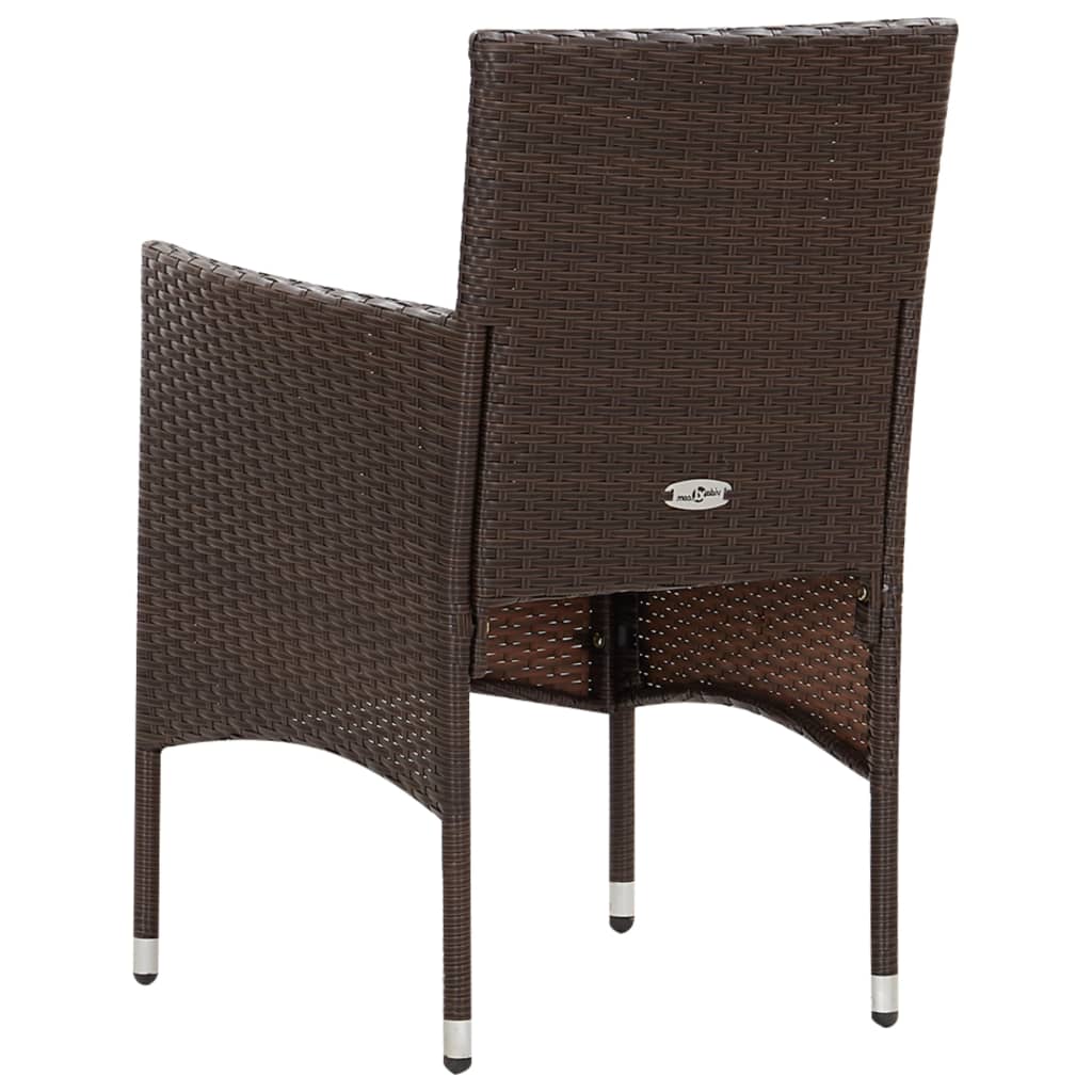 -Delige Loungeset Met Kussens Poly Rattan