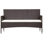 -Delige Loungeset Met Kussens Poly Rattan