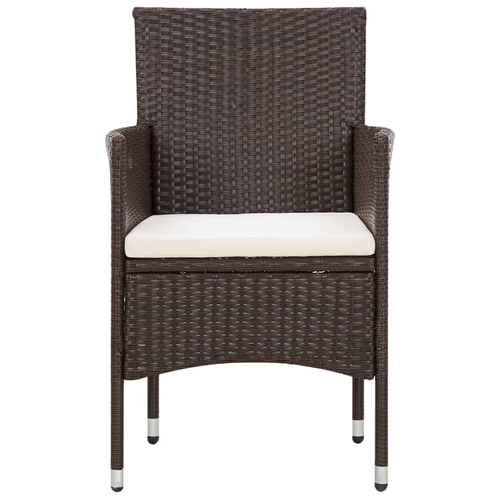 -Delige Loungeset Met Kussens Poly Rattan