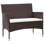 -Delige Loungeset Met Kussens Poly Rattan