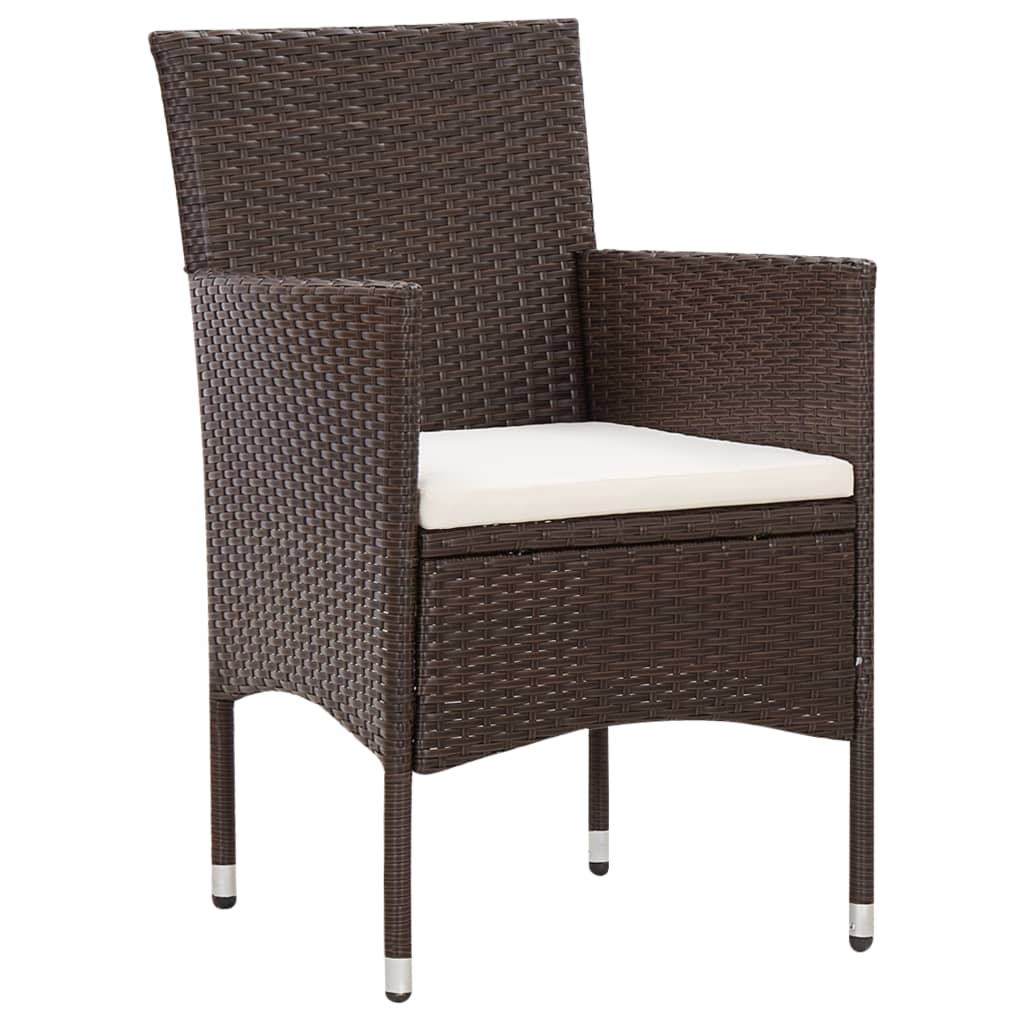 -Delige Loungeset Met Kussens Poly Rattan